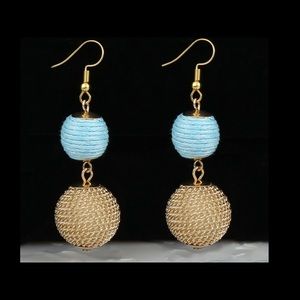 Blue and gold earrings